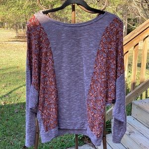 Heather brown/taupe floral blouse